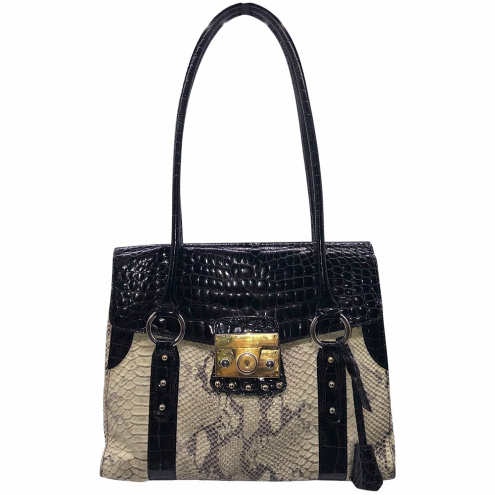 Tiziana Snakeskin Crocodile Leather Shoulder Bag